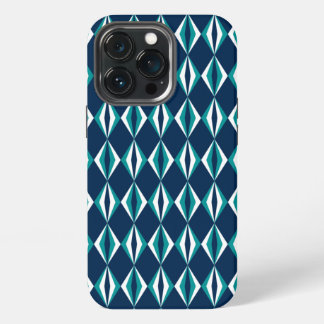 Etui iPhone 13 Pro Navy, sarcelle et diamants blancs