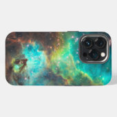Etui iPhone 13 Pro Nébuleuse turquoise (Verso Horizontal)