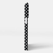 Etui iPhone 13 Pro Noir avec pois blancs (Côté droit)