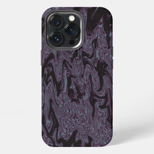 Etui iPhone 13 Pro Noir et violet Wavy (Dos)