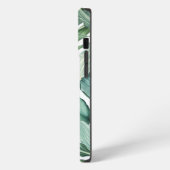 Etui iPhone 13 Pro Nom de monogramme de feuilles tropicales vertes (Côté gauche)