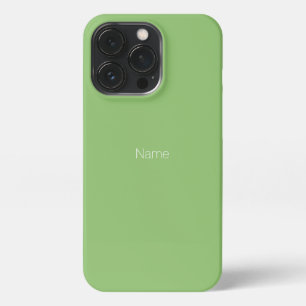 Etui iPhone 13 Pro Nom personnalisé minimaliste monogramme pistache v
