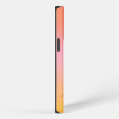 Etui iPhone 13 Pro Nom Script Texte Monogramme Dégradé Ombre Orange (Côté droit)