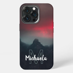 Etui iPhone 13 Pro Nuages brûlants, brouillard et monogramme de monta