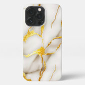 Etui iPhone 13 Pro Or blanc japonais Kintsugi (Verso)