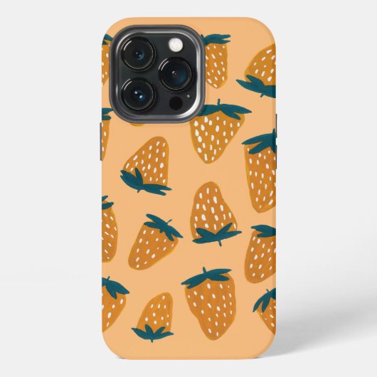 Etui iPhone 13 Pro Orange de fraises d'été bio (Dos)