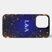 Etui iPhone 13 Pro Paillettes dorées et scintillements (Verso Horizontal)