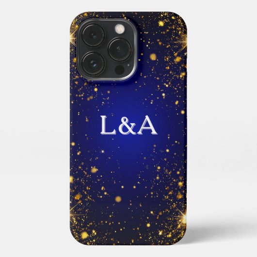 Etui iPhone 13 Pro Paillettes dorées et scintillements (Verso)