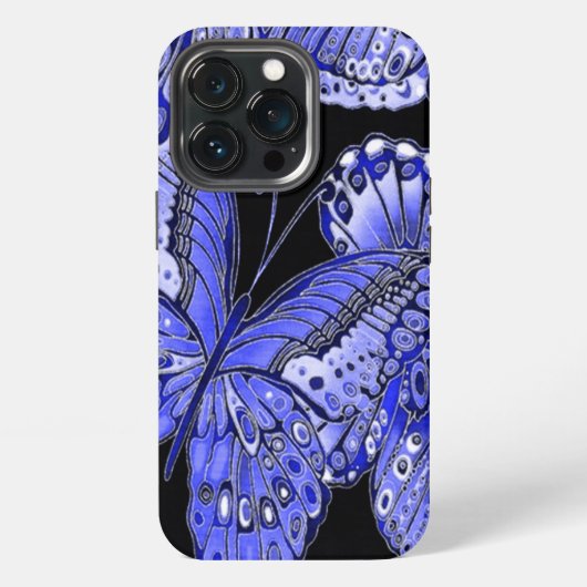 Etui iPhone 13 Pro Papillon bleu (Dos)
