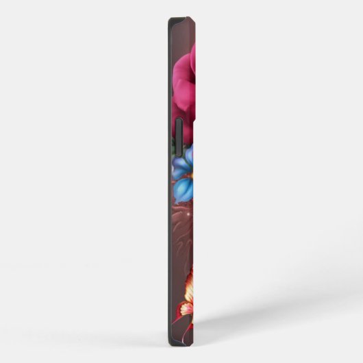 Etui iPhone 13 Pro Papillons & Fleurs (Côté droit)