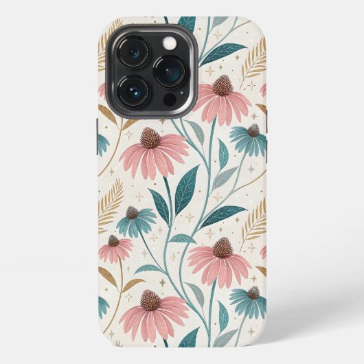 Etui iPhone 13 Pro Pattern Echineceas Glitter (Dos)