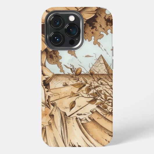 Etui iPhone 13 Pro Paysage avec pyramide (Dos)
