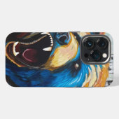 Etui iPhone 13 Pro Peinture d'ours grizzly - Art animalier (Verso Horizontal)