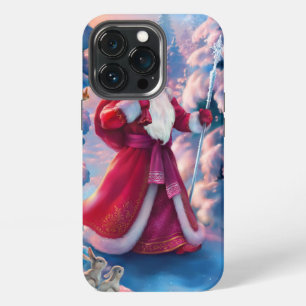 Etui iPhone 13 Pro Père Noël en forêt