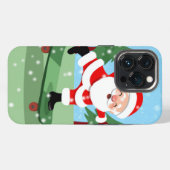 Etui iPhone 13 Pro Père noël sur skateboard (Verso Horizontal)