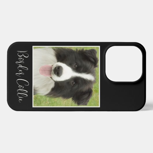 Etui iPhone 13 Pro Photo Collie frontière mignonne (Verso Horizontal)