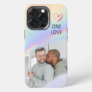 Etui iPhone 13 Pro Photo de couple LGBT Fierté Un Amour Couleurs Arc-