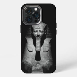 Etui iPhone 13 Pro Photographie du roi pharaon en noir et blanc