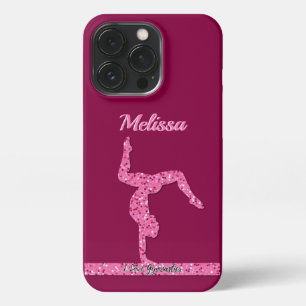Etui iPhone 13 Pro Pink Gymnastique Fille Éperche Balancier