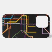 Etui iPhone 13 Pro Plan du métro de la ville (Verso Horizontal)