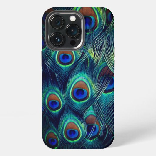 Etui iPhone 13 Pro Plumes de paon (Dos)