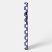Etui iPhone 13 Pro points noirs blancs et pourpre bleu outremer (Côté gauche)