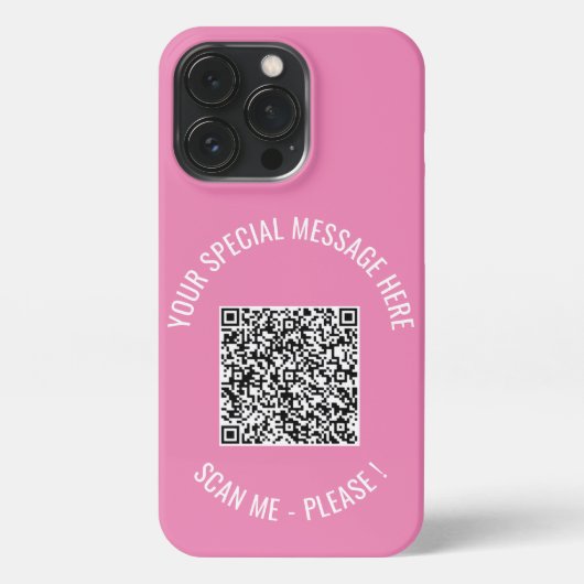 Etui iPhone 13 Pro QR Code Votre Message Spécial Cadeau Moderne Surpr (Verso)