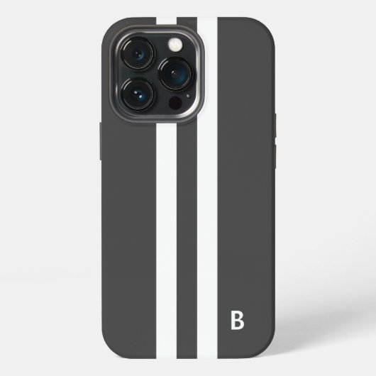 Etui iPhone 13 Pro Rayure grise de course (Dos)