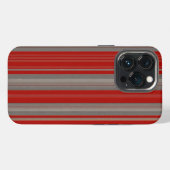 Etui iPhone 13 Pro rayures rouges et marron (Verso Horizontal)