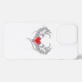 Etui iPhone 13 Pro Red Angel Coeur avec ailes (Verso Horizontal)