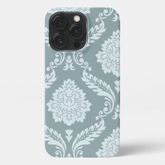 Etui iPhone 13 Pro Rococo Damask Art I Duck Egg Blue+Teal (Verso)