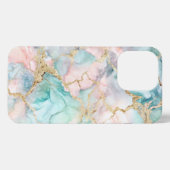 Etui iPhone 13 Pro Rose Blue Gold Marble (Verso Horizontal)