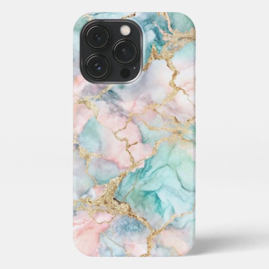 Etui iPhone 13 Pro Rose Blue Gold Marble (Verso)