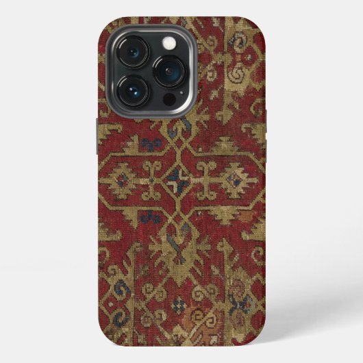 Etui iPhone 13 Pro Rustic Antique Oriental Persian Red Pattern (Dos)