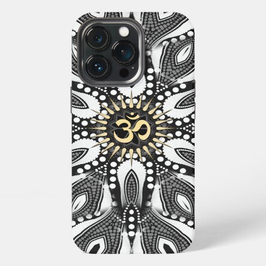 Etui iPhone 13 Pro Serpent Psychédélique Aum OM (Dos)