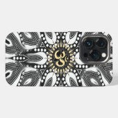 Etui iPhone 13 Pro Serpent Psychédélique Aum OM (Verso Horizontal)