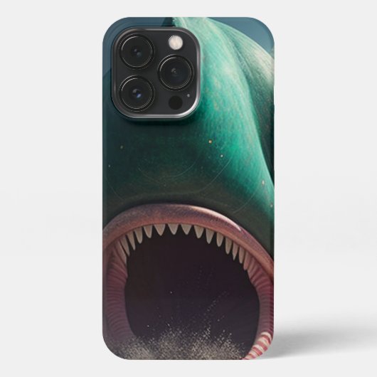 Etui iPhone 13 Pro Shark sculpture on the beach (Verso)
