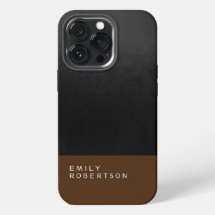 Etui iPhone 13 Pro Simple Gris Noir Brun Moderne Minimaliste