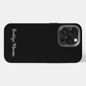 Etui iPhone 13 Pro Simple moderne noir blanc nom de script personnali (Verso Horizontal)