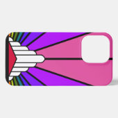 Etui iPhone 13 Pro Soleil Art déco en arc-en-ciel (Verso Horizontal)