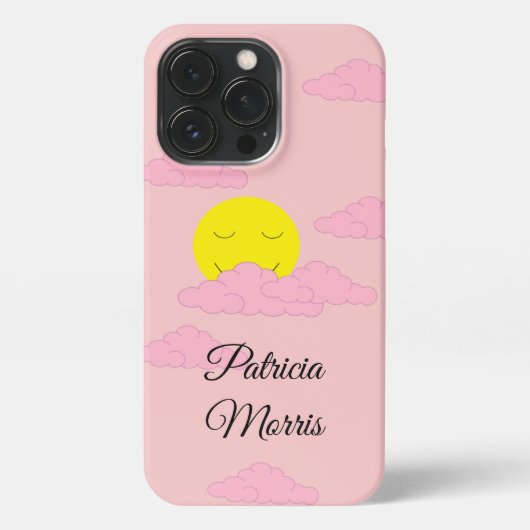 Etui iPhone 13 Pro Soleil dans le ciel brumeux : rose clair : rose ca (Verso)