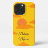 Etui iPhone 13 Pro Soleil orange dans Ciel doré : (Verso)