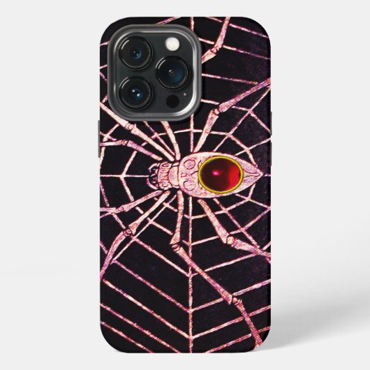 Etui iPhone 13 Pro SPIDER ET WEB Rouge Ruby Noir (Dos)