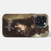 Etui iPhone 13 Pro Steampunk Cachez Vos Yeux Œuvre Originale (Verso Horizontal)