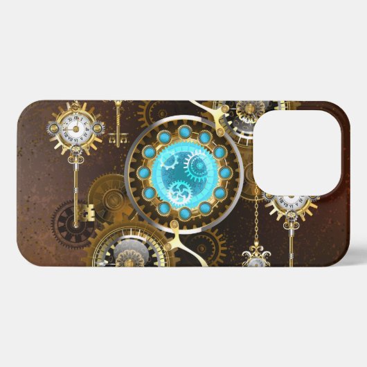 Etui iPhone 13 Pro Steampunk Rusty Background (Verso Horizontal)