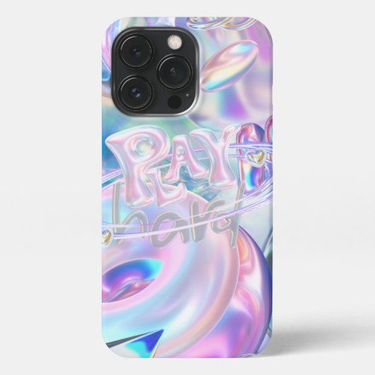 Etui iPhone 13 Pro Style d'hologramme arc-en-ciel Y2K unique pour iph (Verso)
