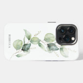 Etui iPhone 13 Pro Succulent de verdure de script de eucalyptus flora (Verso Horizontal)