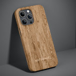 Etui iPhone 13 Pro Tan Rustique Personnalisé Brown Couleur Faux Woodg<br><div class="desc">Contemporain brun brun teinté faux patiné texture bois motif coque de téléphone cellulaire. Avec place pour customiser avec le nom, monogramme ou initiales de votre choix. Belle couverture moderne et cool pour le brancheur tendance et amateur d'art branché hip, amoureux de motifs artistiques qui veut protéger leur téléphone de la...</div>