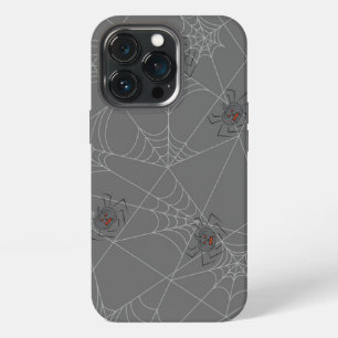 Etui iPhone 13 Pro Toile d'araignée et citrouilles d'Halloween