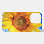 Etui iPhone 13 Pro Tournesol jaune et abeilles sur le ciel bleu coque (Verso Horizontal)